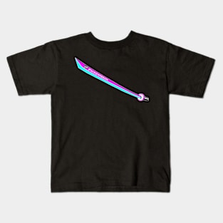 Katana with Blank Text, v. Code Magenta Teal Kids T-Shirt